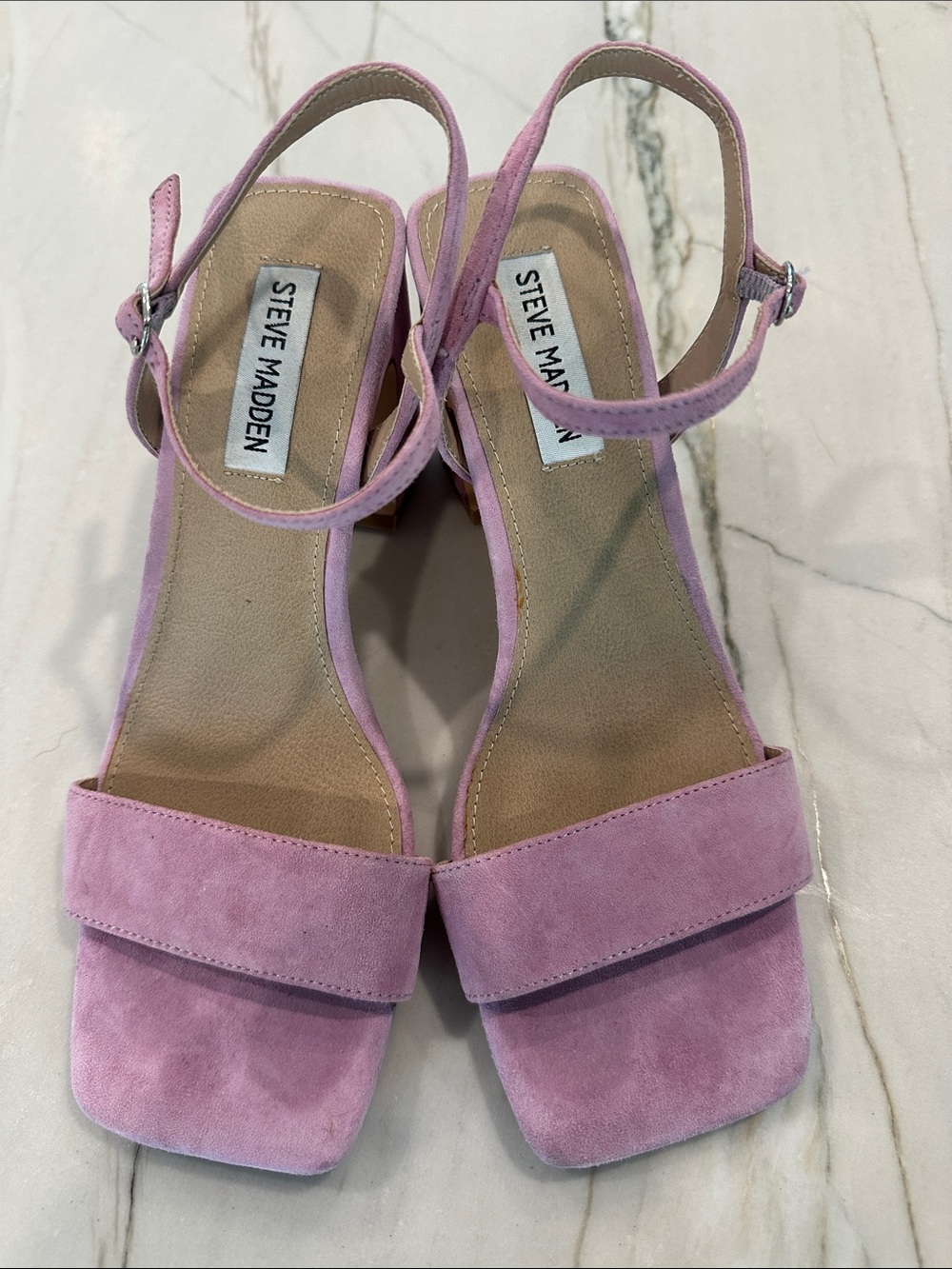 Steve Madden Lilac Suede Block Heel Sandals